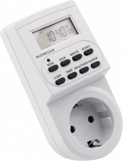 Tijdschakelaar voor binnen - Schakelklok - Tijdschakelaar digitaal - Schuko - 230v en 3600W - Wit