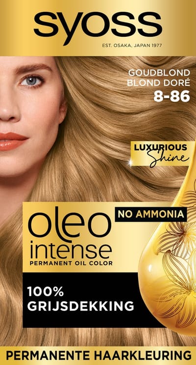 SYOSS Oleo Intense 8-86 - Haarverf - Permanente Haarkleuring - Goodblond - Langdurige Kleur - Professionele Grijsdekking - Zonder Ammoniak - 1 stuk