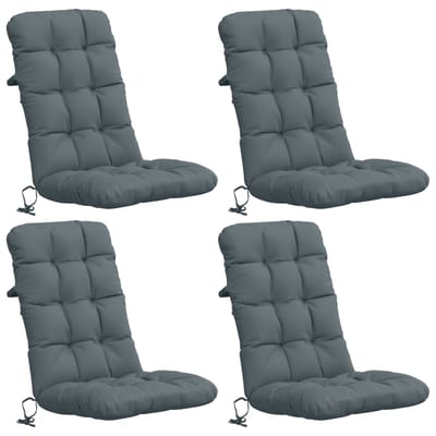 vidaXL - 4-delige - hoogrugkussen - VIANEN - 4 - pcs - 100% - Polyester - Blauw