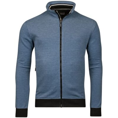 Baileys Vest Sweat Cardigan Zip Two-Tone Oxford Doubleface Jacquard Interlock Cobalt / male