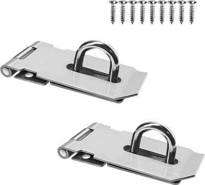 Roestvrijstalen Hasp - Deurslot Grendel - Veiligheid Vergroten - Duurzaam Materiaal - 2 Stuks - Zilver