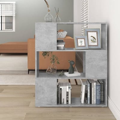 vidaXL - Boekenkast/kamerscherm - 80x24x94 - cm - bewerkt - hout - betongrijs