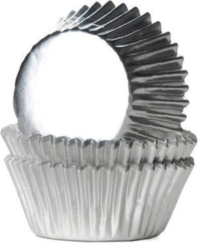 House of Marie MINI Cupcake Vormpjes Folie Zilver pk/36