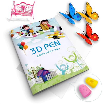 YYchan Tekenboekje voor 3D-pen — Luxe Editie met 40 Grote Designs（25.5*17.5CM) — Universeel Geschikt voor Alle Types 3D Pennen — Creatief Tekenplezier voor Kinderen — Stimuleert de Creatieve Groei