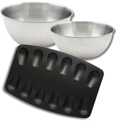 Bakset bakvorm voor 12 madeleines, 2 mengkommen en 1 spatel Zenker
