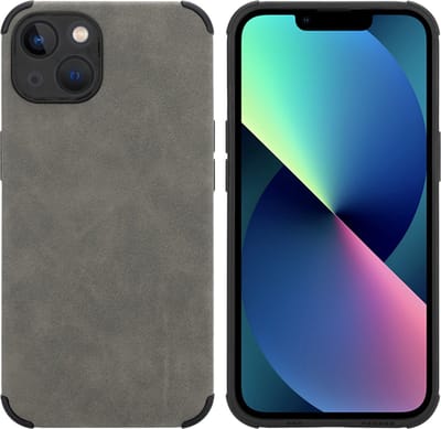 Cadorabo Hoesje geschikt voor Apple iPhone 13 in Zand Grijs - Beschermhoes gemaakt van TPU-silicone Case Cover met fijne faux-suède achterzijde