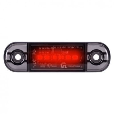 led zijmarkeringslamp donker rood 6x led - contourlamp - zijlamp - markeringslamp