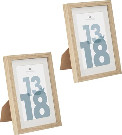 Atmosphera fotolijstje voor een foto van 13 x 18 cm - 2x - naturel - foto frame Manu - modern/strak ontwerp