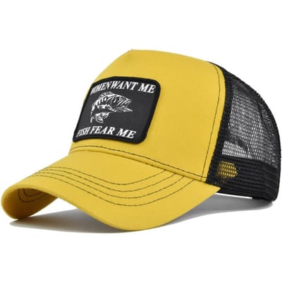 Nieuwe Heren Mode Casual Baseballpet Dames Outdoor Ademend Verstelbaar Zonnescherm Net Hoed Zomer Truckerpet Comfortabele Snapback 54-60cm yellow