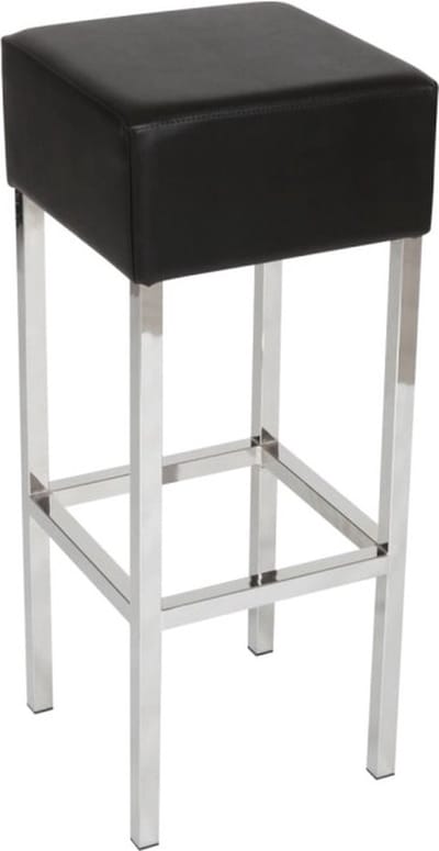 Workliving Barkruk Skai - Zwart / Chroom - 82 CM