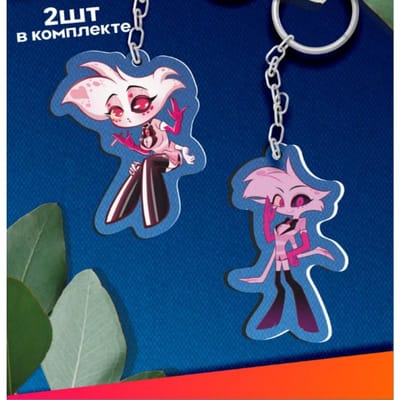 Acryl Sleutelgesp voor Hazbin Hotel Vox Alastor Chibi Versie Anime Cartoons Merchandise Verschillende Stijlen Rugzak Hanger blue