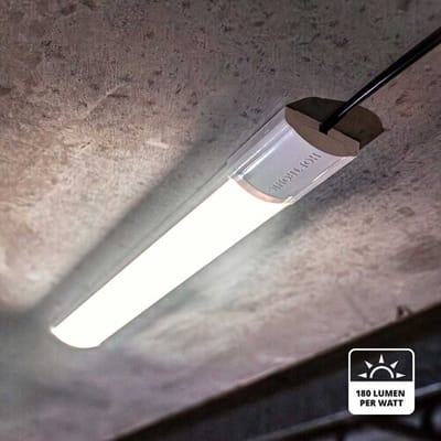 HOFTRONIC LED batten 60cm – 18 Watt 3240 lumen – 3000K warm wit flikkervrij – polycarbonaat wit – IP20 – onderbouwverlichting garage kelder werkruimte