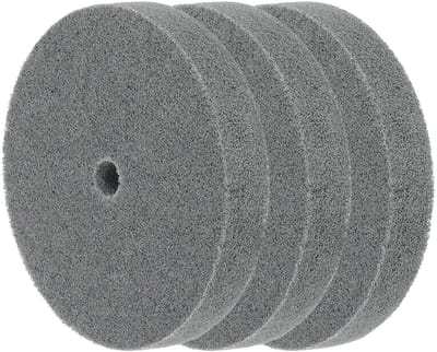 Polijstschijven Set - Nylonvezel Schijven - Metaal Bewerken - Anti-verstopping Structuur - 3 stuks 150mm - Grijs