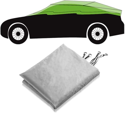 FLOORDIREKT Autohoes Halve Garagehoes voor Winter & Zomer - Zilver - Geschikte Maat Selecteerbaar - 2,59 x 1,22 x 0,61 m