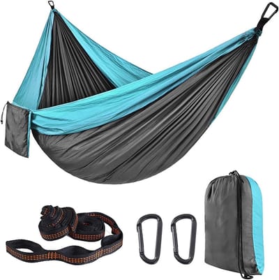 Dubbellaagse Hangmat - Camping Hangmat - Buiten Ontspannen - TÜV-gecertificeerd Draagvermogen - 270 x 140 cm - One Color