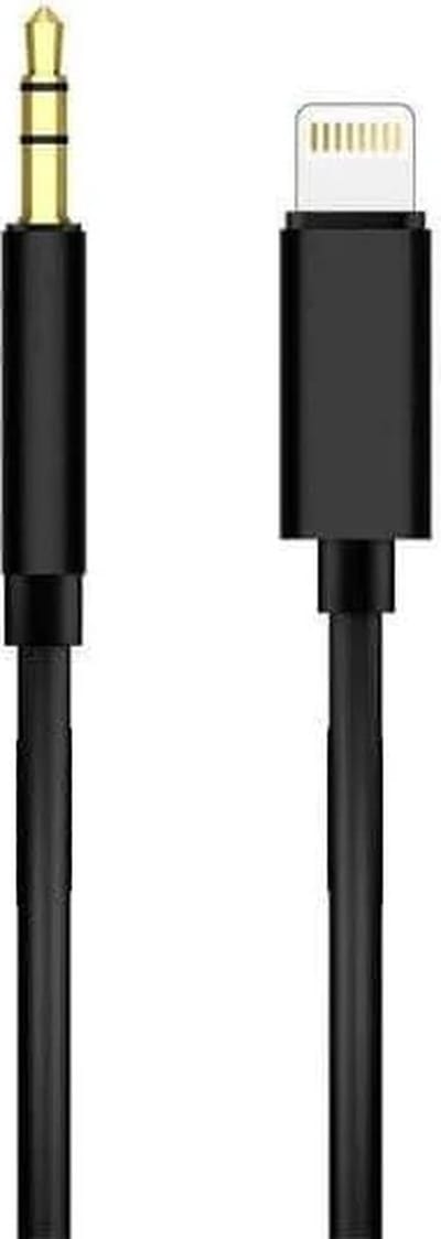 8-Pin naar AUX 3.5mm jack kabel - geschikt voor Lightning - audio adapter - geschikt voor iPhone en iPad- 1 meter - zwart