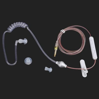 In-ear-headsets met Air Tube-beveiliging en Microfoon voor IOS | Bedrade Hoofdtelefoons | Stralingsbescherming | Zwart en Wit | Comfortabel en Veilig Gebruik