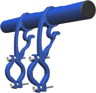 Stuurverlenging Aluminium - Stuurhouder Fiets - Extra Fietsruimte - Dubbele Klemhouder - 32 x 10 x 3 cm - Blauw