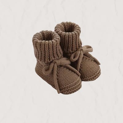 Gebreide Babyslofjes | Baby Sokken Gebreid | Bruin | Prematuur 0-3 mnd | Ivy and Soof