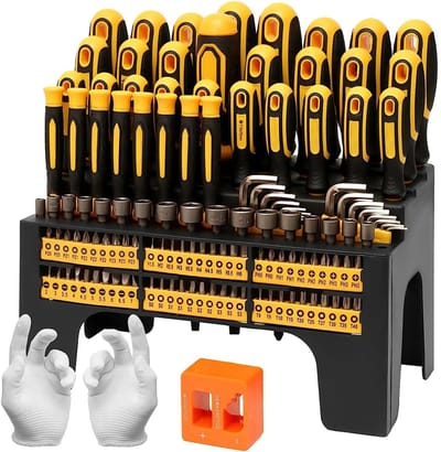 Flolife - 131-delige Magnetische Schroevendraaierset – Precisie Reparatieset met Bits, Inbussleutels, Moersleutels en Opbergrek – Gereedschap voor Elektronica, Laptop, PC, Smartphone en Huishoudelijke Reparaties