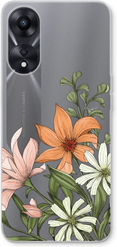 Case Company® - Hoesje geschikt voor Oppo A78 5G hoesje - Floral bouquet - Soft Cover Telefoonhoesje - Bescherming aan alle Kanten en Schermrand