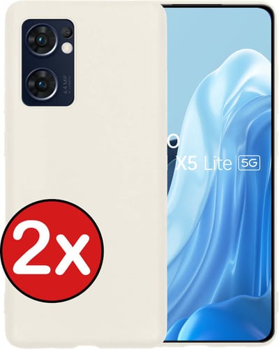 Hoesje - 2 Stuks - Geschikt voor OPPO Find X5 Lite - Sterk & Shockproof - Telefoonhoes - Back Cover - Case Siliconen - Telefoon Hoes - Wit