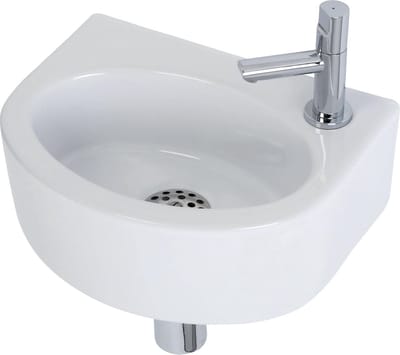Plieger Orlando Fontein Toilet - Set - Fontein 30 x 22 cm inclusief fonteinkraan en sifon - Keramiek - Wit