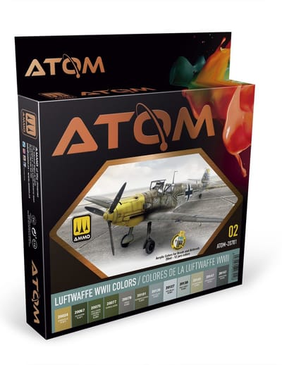 AMMO by Mig Jimenez Hobbyverf Acrylverf - MIG 20701 ATOM - Luftwaffe WWII Colors - Acryl Set 12x20ml Verf set - 12 x 20 ml
