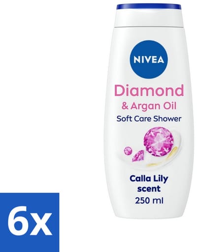 Nivea - Diamond Touch Douchegel - Sensuele Leliegeur - 250 ml - Voordeelverpakking - 6 stuks