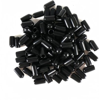 Duurzame PVC en rubberen beschermers voor ronde buizen - 100 stuks, binnenmaat 5 mm, zwart