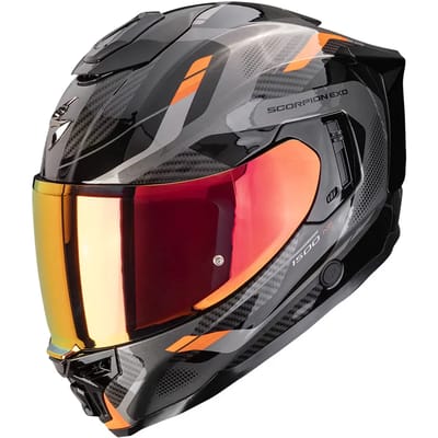 Scorpion EXO-1500 Sleek Black Orange - Integraalhelm - Maat XXL - Motorhelm - ECE 22-06 gekeurd