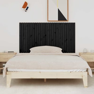 vidaXL - Wandhoofdbord - 166x3x90 - cm - massief - grenenhout - zwart