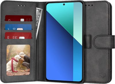 Hoesje geschikt voor Xiaomi Redmi Note 13 4G - Techsuit Diary Book Wallet Case - Zwart