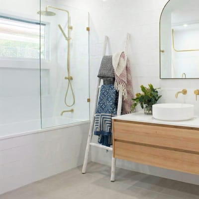 Grote Kemu Houten Ladder - 1.5m - Whitewash - Japan Style - Woonladder Wit - Decoratieve Ladder