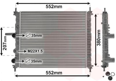 Van Wezel - RADIATOR VOOR FIAT BRAVA/BRAVO 1995-2001 46420484