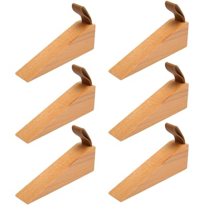 6 stuks Deurstopper Wig Gepolijst Glanzend Compact Houten Brandweerman Deurstopper voor Thuis Appartement