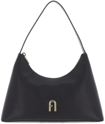 FURLA Leren schoudertas Diamante Shoulder Bag Urban Gray donkergrijs
