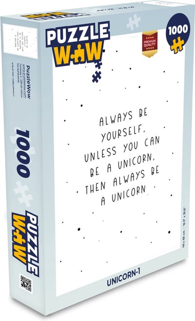 Puzzel Spreuken - Always be yourself - Unicorn - Quotes - Meisjes - Legpuzzel - Puzzel 1000 stukjes volwassenen