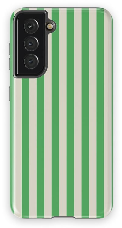 DripCase Gestreept Hoesje Samsung Galaxy S21 | Backcover met Mag | Stripes Motief | Trendy Case Samsung Galaxy S21 met Strepen Pistachio Cream