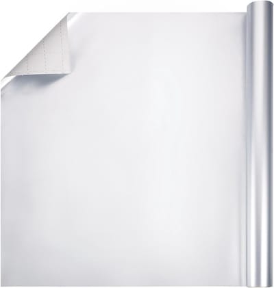 Metallisch cadeaupapier rol 43 cm x 3 m voor geschenkverpakking, feestelijke decoratie, bruiloft en verjaardag, zilver en luxe uitstraling