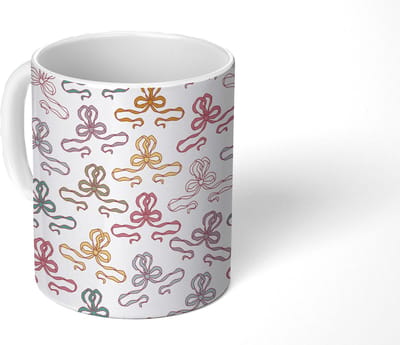 Mok - Koffiemok - Strik - Patronen - Geboorte - Mokken - 350 ML - Beker - Koffiemokken - Theemok