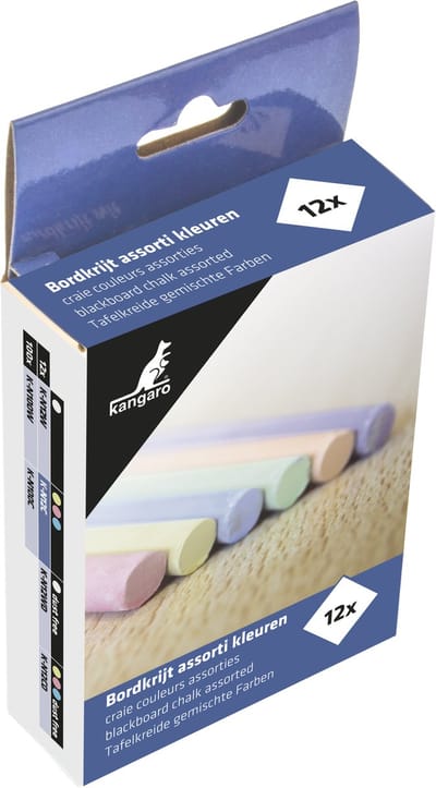 Kangaro schoolbordkrijt - gekleurd - 12 stuks