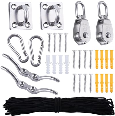 Stalen Katrolsysteem Kit met Enkele Katrol, Kabelhangsysteem en Nylon Touw voor Gymnastiek en Tillen