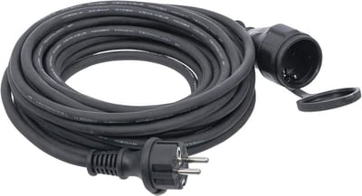 Verlengkabel 10 meter 3-aderig IP44 Rubber Zwart