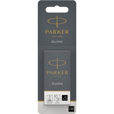 Parker lange vulpen inktpatronen | zwarte QUINK inkt | 10 vulpenpatronen