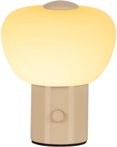 Lucide GUSTAV - Oplaadbare Tafellamp - Accu/Batterij - Ø 8 cm - LED Dimbaar - 1x0,8W 2700K - Beige | Essential