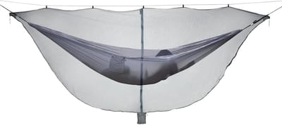 Hangmat - Kampeerbed - Outdoor Ontspanning - Geïntegreerd Vliegennet - 340 x 140 cm - Grijs