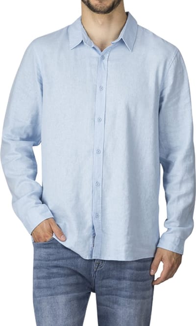 riverso Heren Overhemd RIVFabio regular fit Blauw S Volwassenen Linnen overhemd