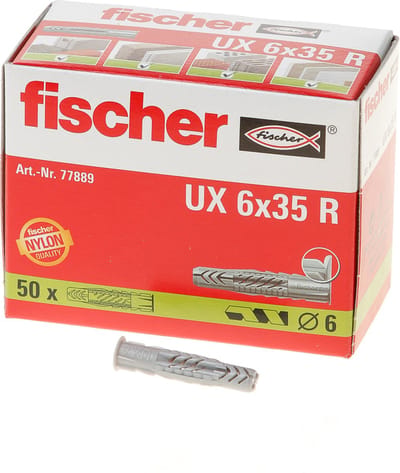 Fischer Universele plug UX 6 x 35 R met rand in karton (50 stuks)