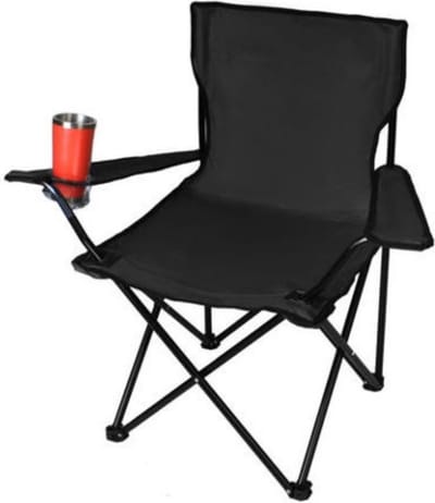 Simplechair - Campingstoel - Inklapbaar Visstoel - Vouwstoel - Comfortabel - Opvouwbaar Stoel - Max. 120 KG - Zwart